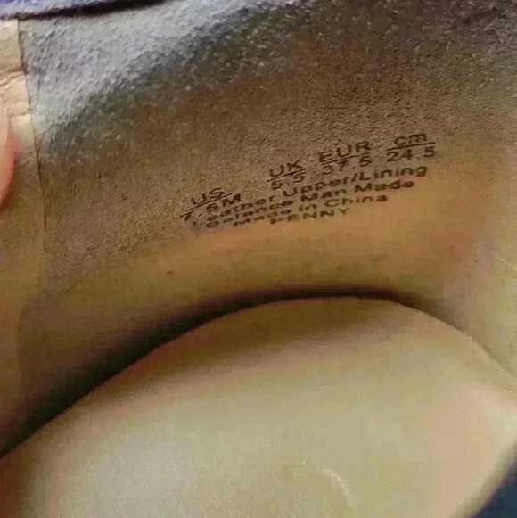 27 Edit Woman's penny square toe buckle bootie blue suade sz 7.5 - Picture 3 of 5